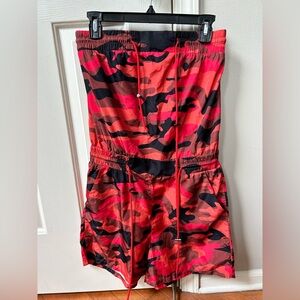 Red Camo Sleeveless Romper